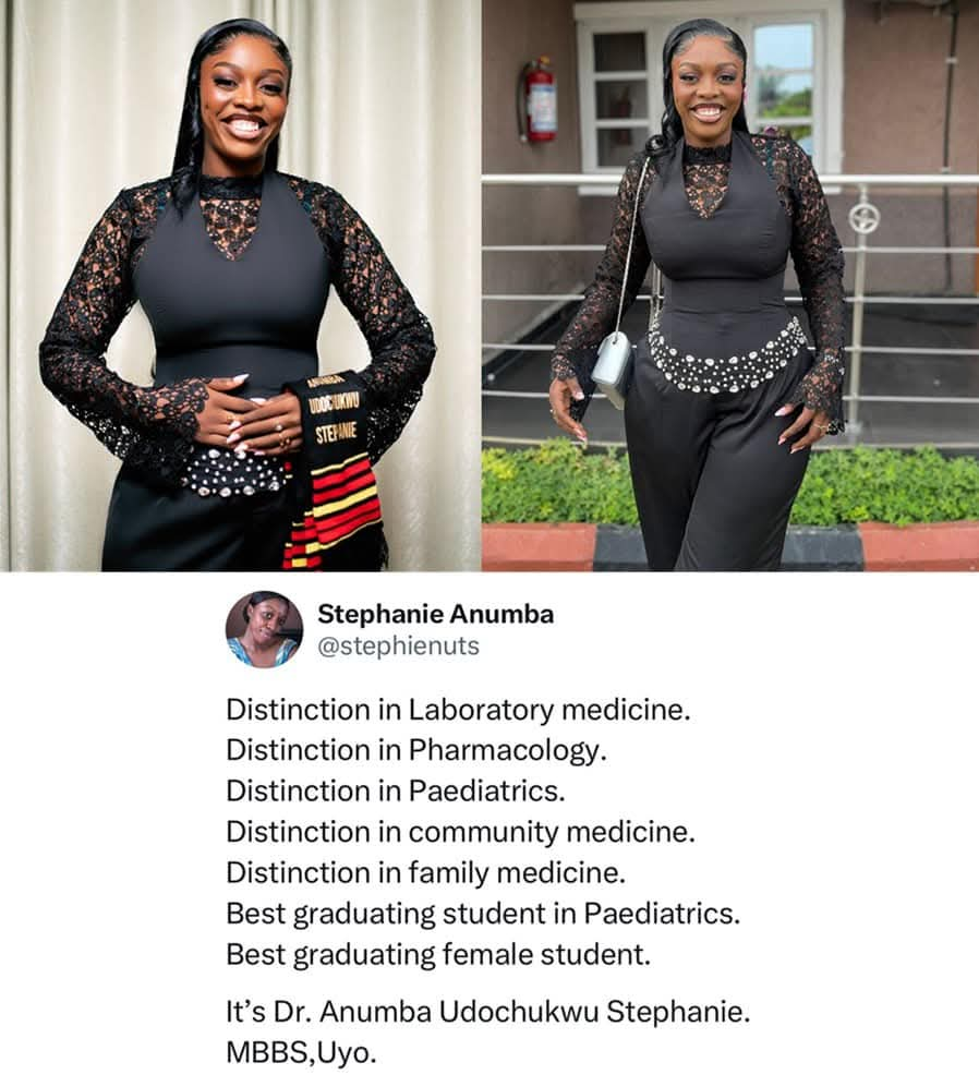 Nigerian lady graduate with multiple distinctions..