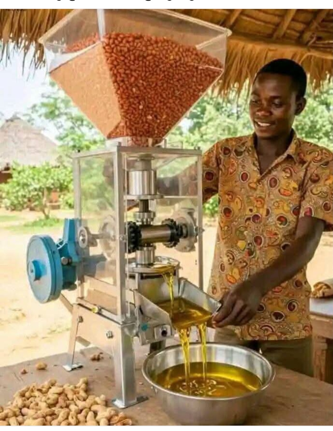 Awesome: Young Nigerian man opens groundnut oil company. 