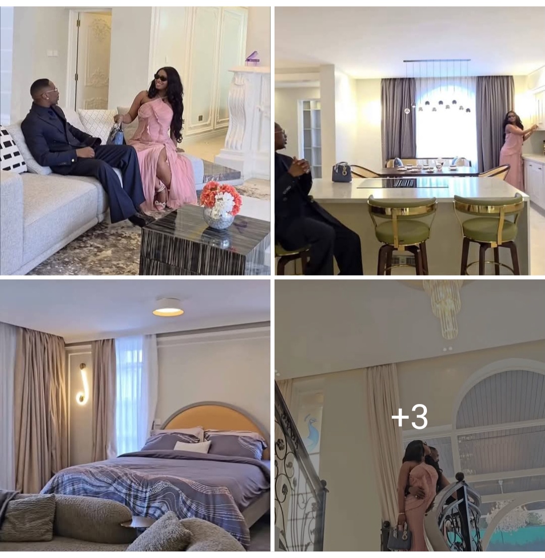 Caption this photo of Priscilla Ojo and her hubby. 