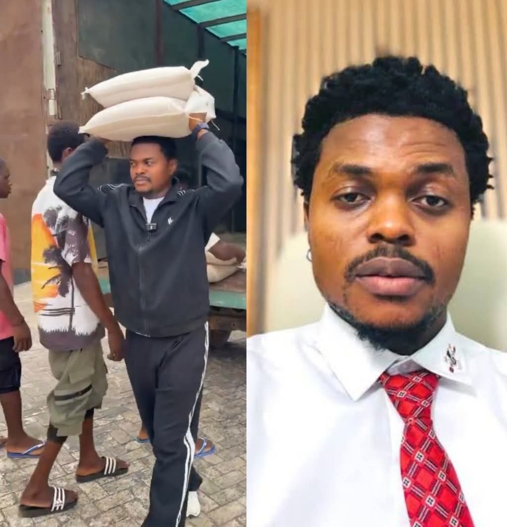 Jubilation as Anambra youngest Billionaire,  Blord shares bags of rice to his people. 