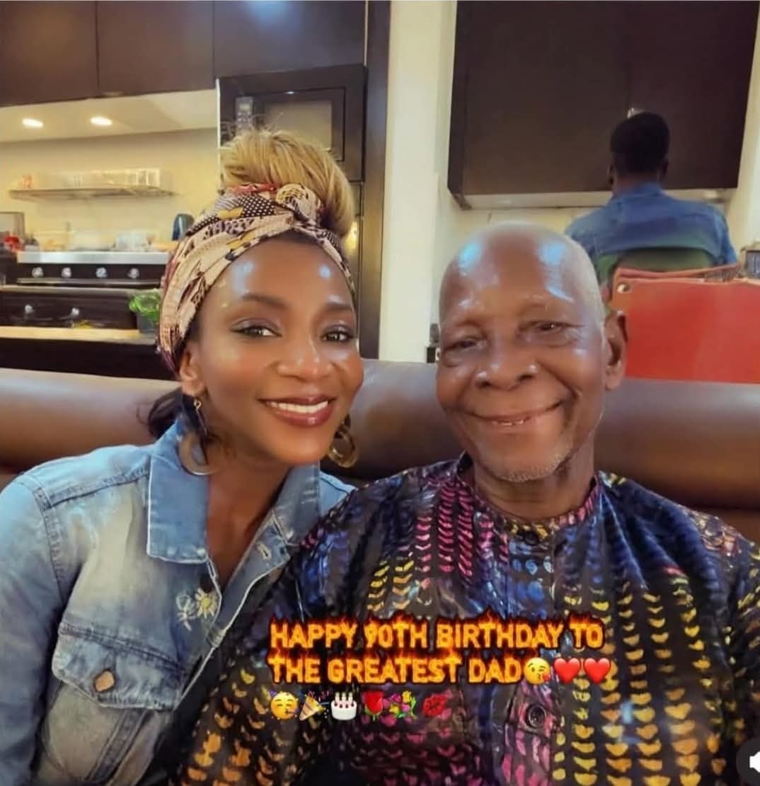 Actress Genevieve Nnaji celebrates her father. 