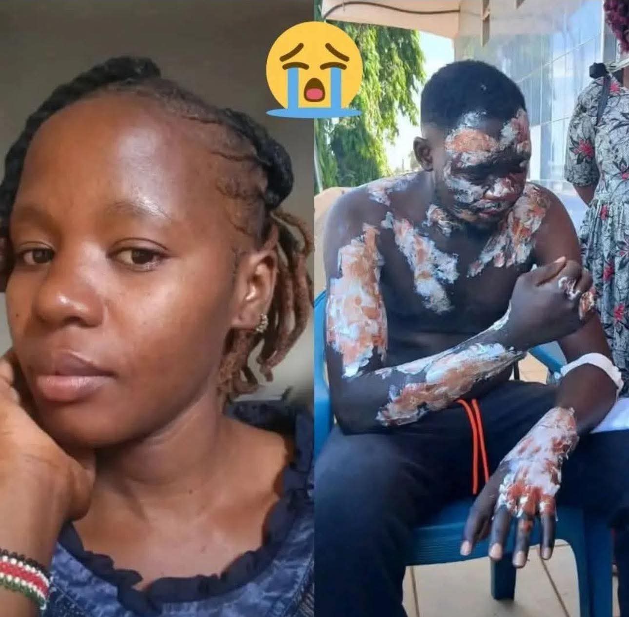 Sad: Nigerian woman pour hot water on her husband. 