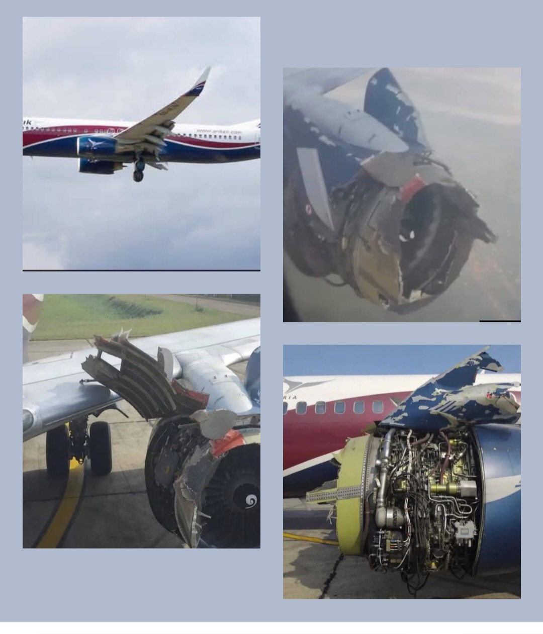 panic as Arik Air flight made emergency landing. 