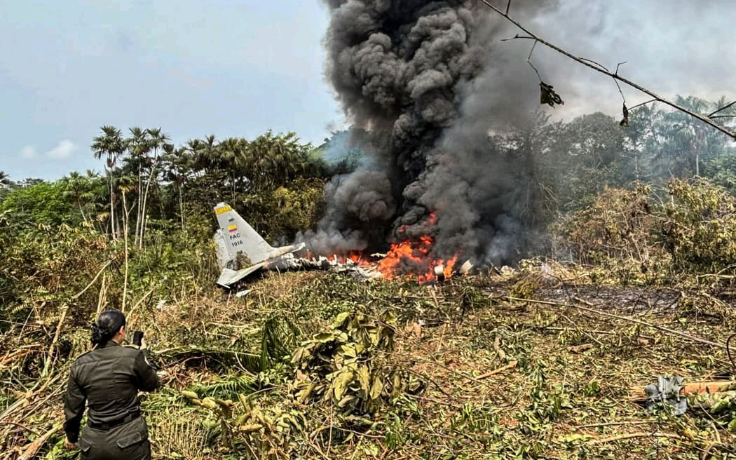Sad: Colombian plane carrying 125 people crashed. 