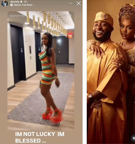 Drama as Singer Davido gush over his wife.
