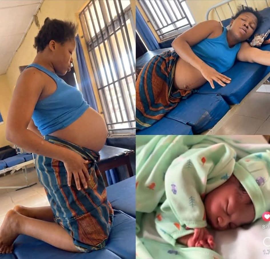 Woman celebrates given birth without tear
